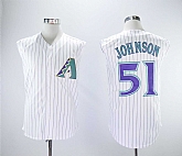 Diamondbacks 51 Randy Johnson White Turn Back The Clock Sleeveless Stitched Baseball Jerseys,baseball caps,new era cap wholesale,wholesale hats